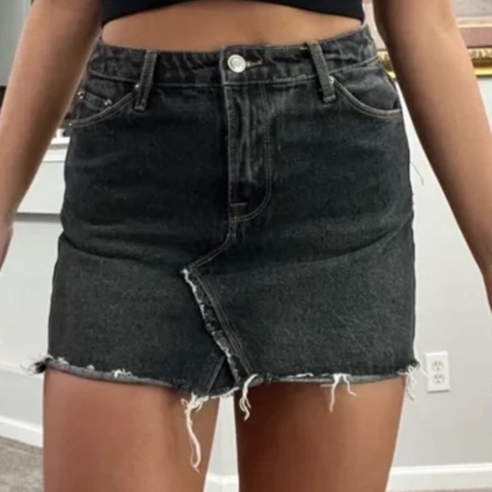 Forever 21 Mini Denim Skirt Frayed Womens Size Large